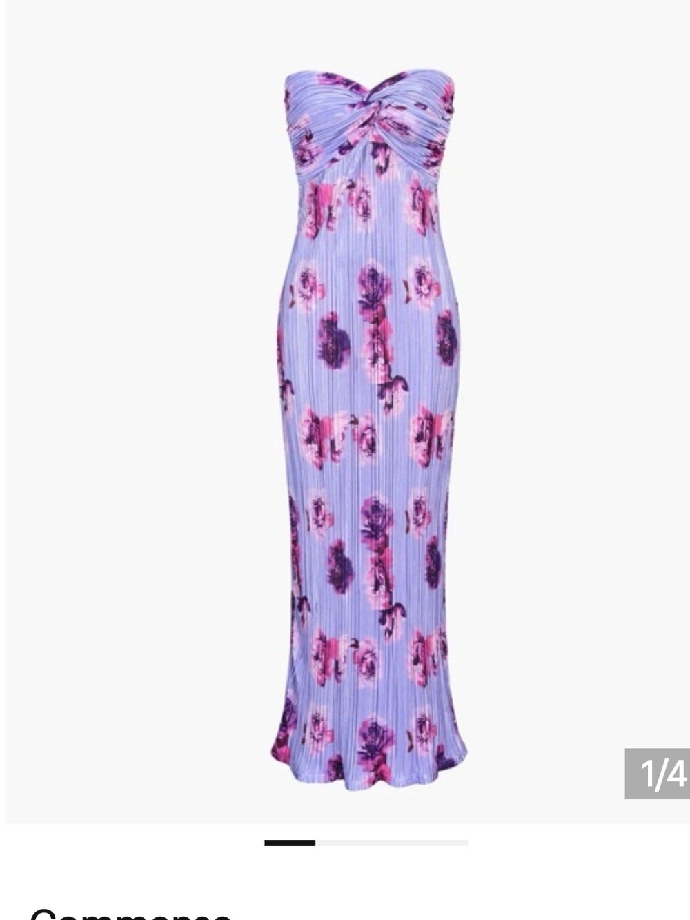 NWT Commense Lavender Strapless Floral Maxi Dress